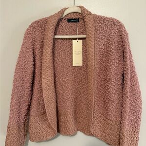 Cozy Pink Open-Front Cardigan
